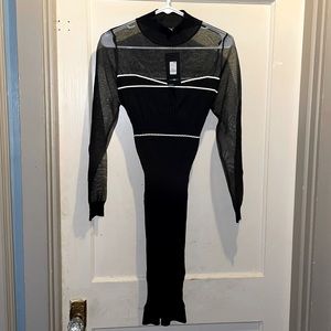 Black Fashion Nova Midi Dress size Small